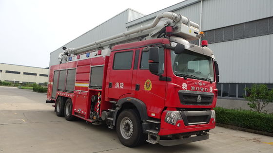 HOWO 324KW Water Tower Fire Truck 6X4 32 Meter Hydraulic Telescopic