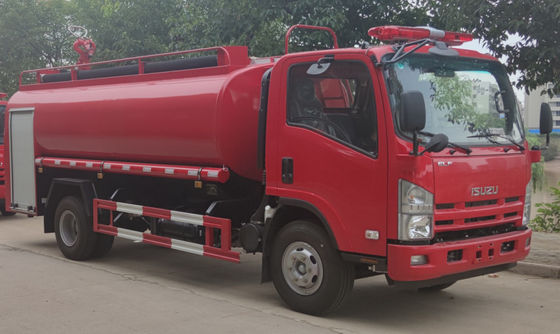 ISUZU 190HP Industrial Fire Truck 4x2 8000L Red Color Multifunctional