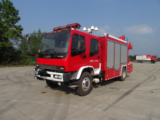 ISUZU 240hp 6 Wheel Emergency Rescue Fire Truck Heavy With 5 Ton Crane