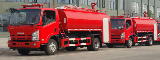 ISUZU 190HP Industrial Fire Truck 4x2 8000L Red Color Multifunctional